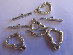 Nickel Metal Heart Clasps- 2sets