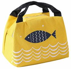 Miss Decor Insulated Fish Lunch Bag Reusable Cooler Box For Adult Kids Student |thermal Bag For Work Picnic Travel Yellow