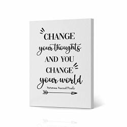 Hb Art Design Change Your Thoughts You Change Your World Norman Vincent Peale Inspirational Motivational Quote Saying Wall Art Canvas Print Home Decor Living