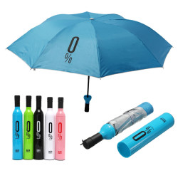 Compact Automatic Umbrella Fashion Wine Bottle Folding Anti Uv Parasol Sun Rain