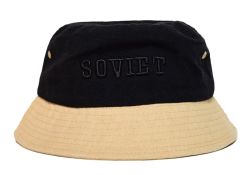 Soviet Keegan Bucket Hat With Contrast Trim - Black khaki