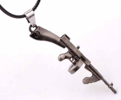 Cross Fire Thompson Submachine Gun Necklace