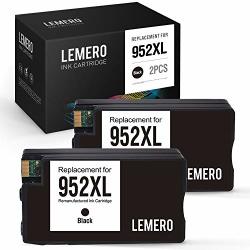 Lemero Remanufactured Ink Cartridge Replacement For Hp 952XL 952 XL For Officejet Pro 8710 8720 7740 8702 8715 8740 8730 7720 8200 8210 8216 8725 8700 8716 8728 8714 Black 2-PACK