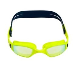 Ninja Yellow Titanium Mirrored Lens Yellow navy Swim Racing Goggles