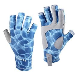 Deals on Palmyth Uv Protection Fishing Fingerless Gloves UPF50 + Sun Gloves  Men Women For Kayaking Hiking Paddling Driving Canoeing Rowing Aqua Sky S, Compare Prices & Shop Online