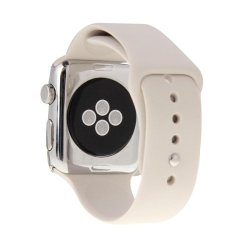 For Apple Watch Sport 42MM High-performance Longer Rubber Sport Watchband With Pin-and-tuck Closure Beige