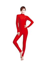 Wolf Unitard Women's Unitard Lycra Bodysuit Dance Wear Large Red