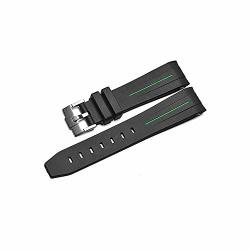 20MM Rubber Watchband Strap W tang Buckle Fit For Rolex Gmt Yatch Master 16622 Watches 20 Mm Green Line