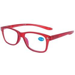 Reading Glasses Magnet With Pouch Matt Red 2.50