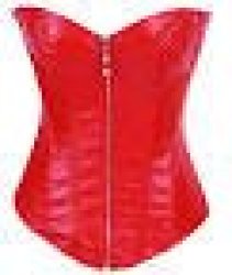 Alluring Red Leather Zip Up Corset Shipping Valentine's