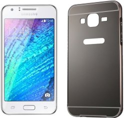 Tuff-Luv I14_8 Metal Plating Bumper Case For Samsung Galaxy J1 - Black