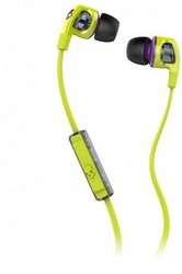 Skullcandy Smokin Buds 2 Headset with Mic 1 in Hot Lime & Purple