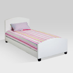 Single Leatherette Bed in White