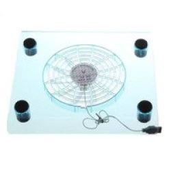 Cool Transparent USB2.0 Notebook Pad With LED + Fan Cooler Cooling