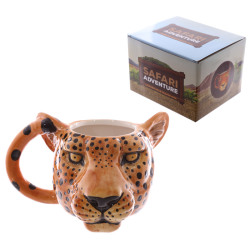 Leopard Head Shaped Ceramic Mug
