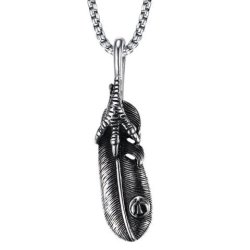 Alloy Eagle Claw Feather Necklace