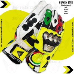 Dainese Steel Protection Motorbike Gloves The Doctor Vr 46 Neon Green Geniune Leather Racing Gloves