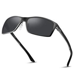 SOXICK Men's Polarized Sunglasses UV400 Retro Unbreakable Metal Driving Sunglasses