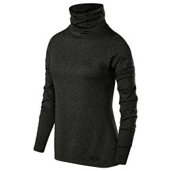 Tca Womens Warm-up Funnel Neck Thermal Running Top - Asphalt Gray M