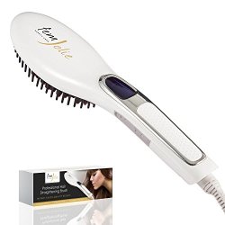 Electric Femjolie Hair Straightener Brush Best For Beauty Styling W Velvet Pouch & Glove 3 In 1 40w Professional Digital Straightening Comb