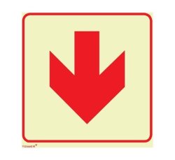 190X190MM Sign Red Arrow Each