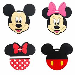 Mickey Mouse Travel Luggage Tag For Bags With Adjustable Strap - Set Of 4
