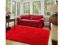 Fluffy Carpet - Shaggy Rug Red