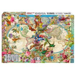 Blooms World Map 1500 Piece Jigsaw Puzzle