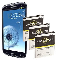 Quantum Energy 3X 2 100 Mah Li-ion Batteries For Samsung Galaxy S3 24 Month Warranty