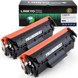 Linkyo Compatible Toner Cartridge Replacement For Hp 12A Q2612A Black 2-PACK