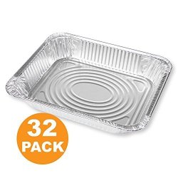 Large Deep Half Size 13 X 10 Rectangular Disposable Aluminum Foil Steam Table Baking Roast Pans 32 Pack