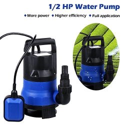 Voluker Submersible Sump Pump 1 2 Hp Water Pump Clean dirty Water 15FT Cable And Float Switch Blue