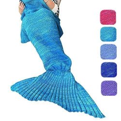 Mermaid Tail Blanket Ddmy Knit Crochet Mermaid Blanket For Adult All Seasons Sleeping Bag Blanket 71"X33"