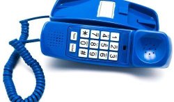 Trimline Corded Phone - Phones For Seniors - Phone For Hearing Impaired - Classic Blue - Retro Novelty Telephone - An Improved Version Of