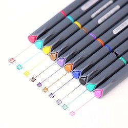 Vitoler 24 Colored Journaling Pens, Fine Line Point Drawing Marker Pens for Writing Journaling Planner Coloring Book Sketching Taking Note Calendar