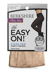 Berkshire Women's Plus Size Easy On Framed Diamond Tights Pale Gold 5X-6X