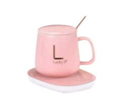 Coffee Cup And Warmer Set - Pink