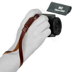 Megagear Leather Digital Slr Camera Camcorder Hand Strap For Sony A6000 A6300 A5100 Fujifilm X30 X100T X100F Fujifilm X-PRO2 Dark Brown