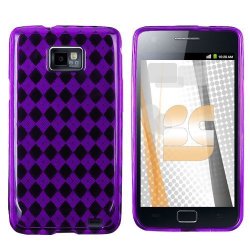 Samsung Galaxy 2 I9100 Tpu Protector Case - Purple Check