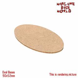 Mercury_group Round Rectangle Oval Square Gaming Base 6X Aos Mdf Bases - Oval 90X52MM Bases - Laser Cut Miniatures Games Wood - Aos Oval