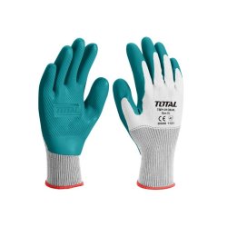 Total Tools 6 Pairs Latex Coated Gloves