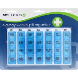 Clicks 4-A-DAY Weekly Pill Organiser