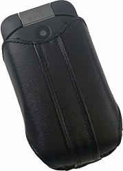 Sonim XP3 Case Monaco Brand Black Vegan Leather Pouch With Metal Swivel Belt Clip For Sonim XP3 Phone XP3800