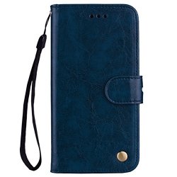 Aiceda Huawei Y5 Y6 2017 Case Shock Absorbent Cover Pu Leather Kickstand Wallet Cover Durable Flip Case Huawei Y5 Y6 2017 Deep Blue