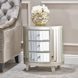 Kc Furn-luxury Oval Mirrored Pedestal