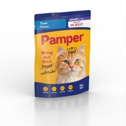 Pampers Pamper Senior Wet Cat Food Tuna In Jelly Flavour 85G