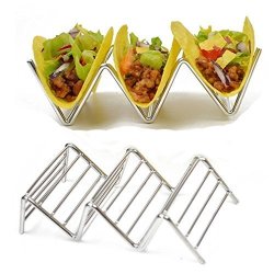 Taco Holder Stand Taco Truck Tray Style Rack Holds Up To 3 Tacos Each Oven Safe For Baking Dishwasher And Grill Safe Taco Rack