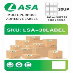 30UP Self Adhesive Label A4 Size 100 Sheets