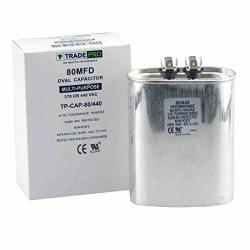 80 Mfd Capacitor Industrial Grade Replacement For Central Air-conditioners Heat Pumps Compressors Pool Pumps Etc Oval Multi-purpose 370 440 Volt - By Trade Pro