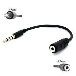 Amazon Fire HD 10 Compatible 2.5MM Female To 3.5MM Male Headset Adapter Earphone Jack Converter Supports Hands-free Microphone